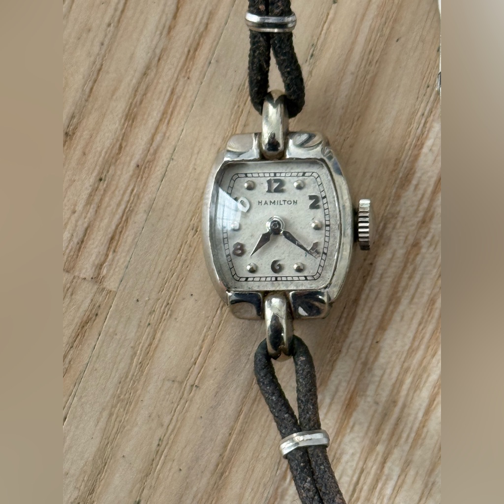Hamilton Rare Vintage 14k Gold Filled Ladies Watch Rope And Gold Strap Beautiful